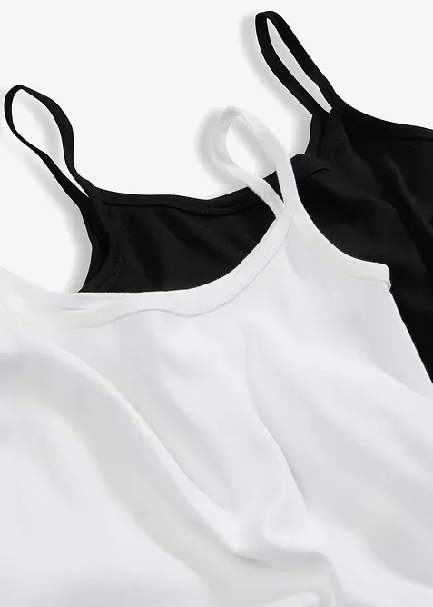 Stroppetopp i 100% bomull (2-pack), bonprix