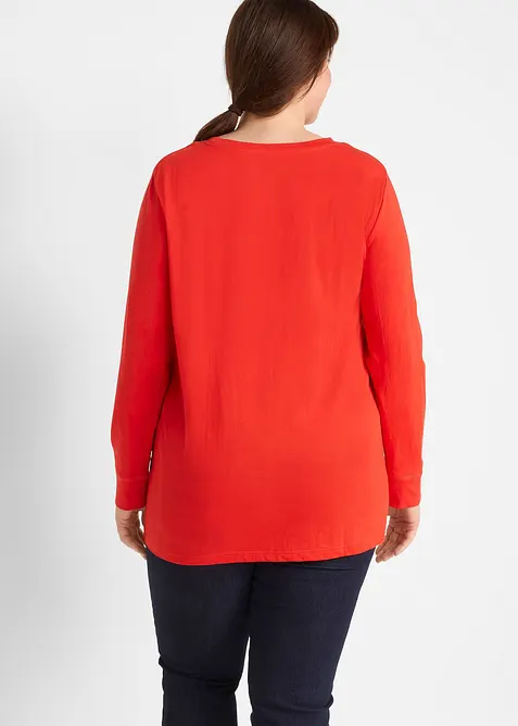 Lang, langermet topp med rund hals (5-pack), bonprix