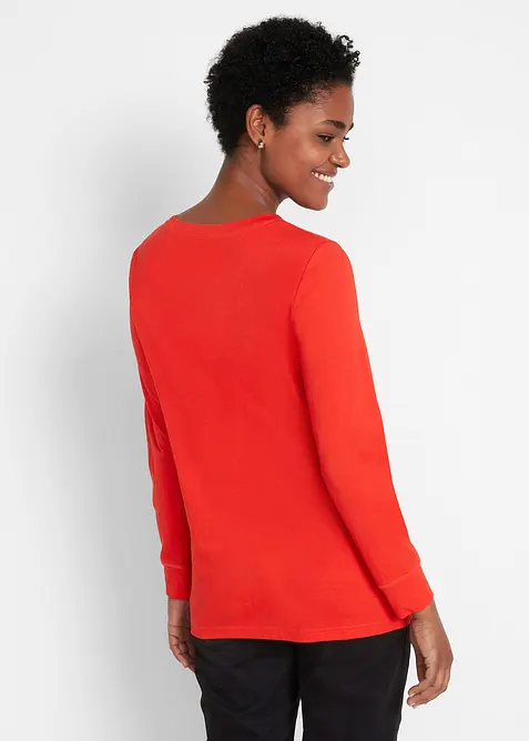 Lang, langermet topp med rund hals (5-pack), bonprix