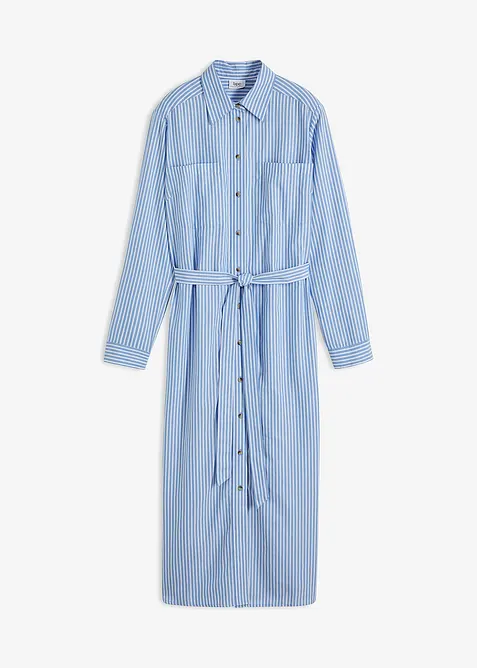 Skjortekjole med stripemønster og knytebelte, bonprix