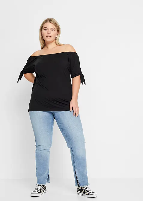 Off shoulder-topp med knyting, bonprix