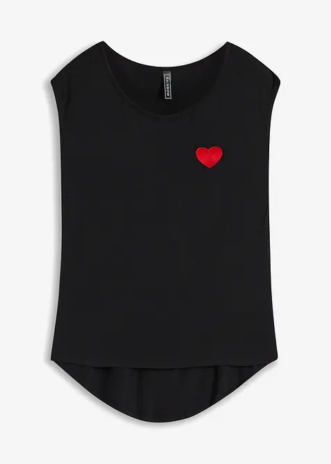 Topp i lett viskosemiks med lengre bakstykke, bonprix