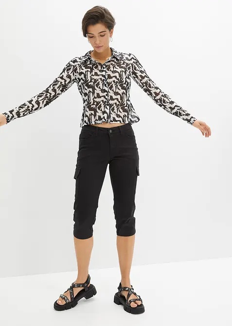 Capribukse i elastisk bomullsmiks, bonprix