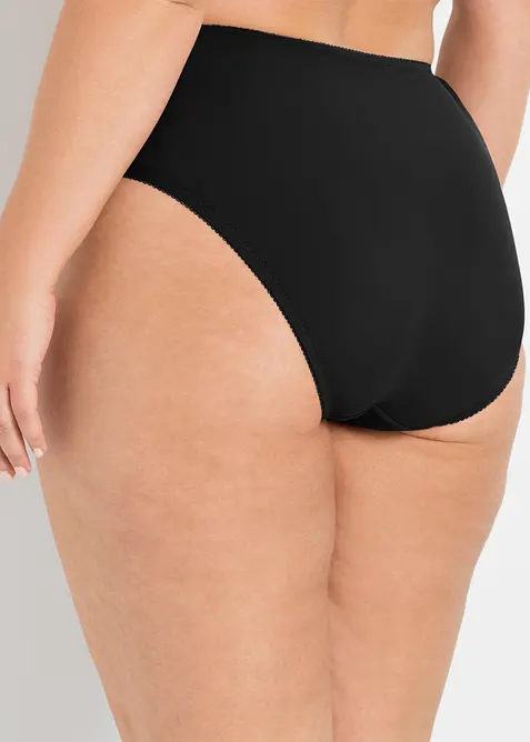 Truse med h&oslash;y midje og nydelige blonder (2-pack), bonprix