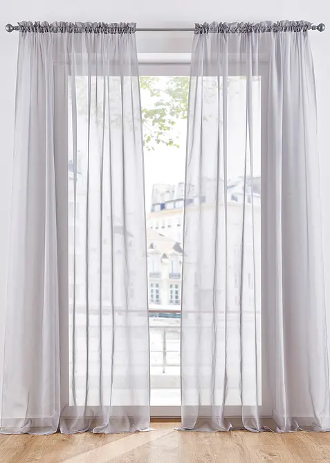 Gardin av lett voile (2-pack), bonprix