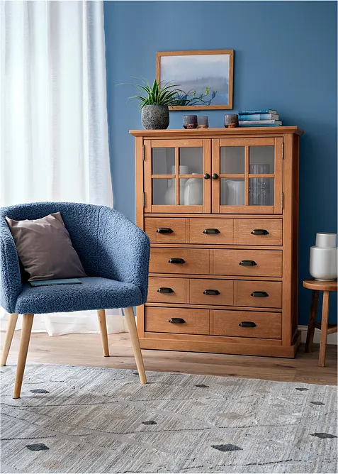 Gardiner i lett voile med l&oslash;pegang, bonprix