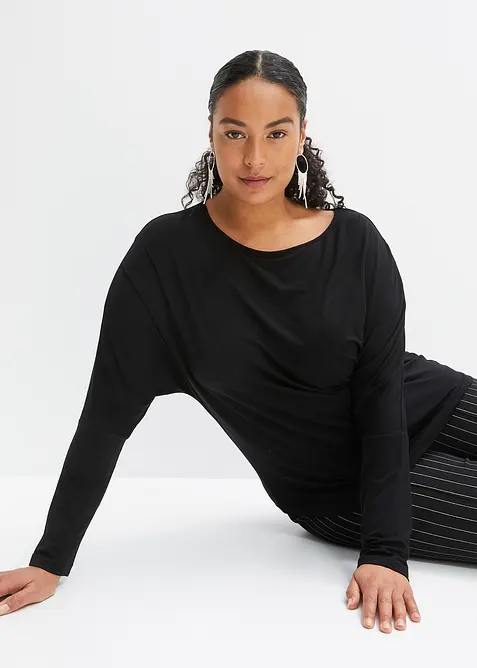 Langermet topp i myk viskosemiks, bonprix