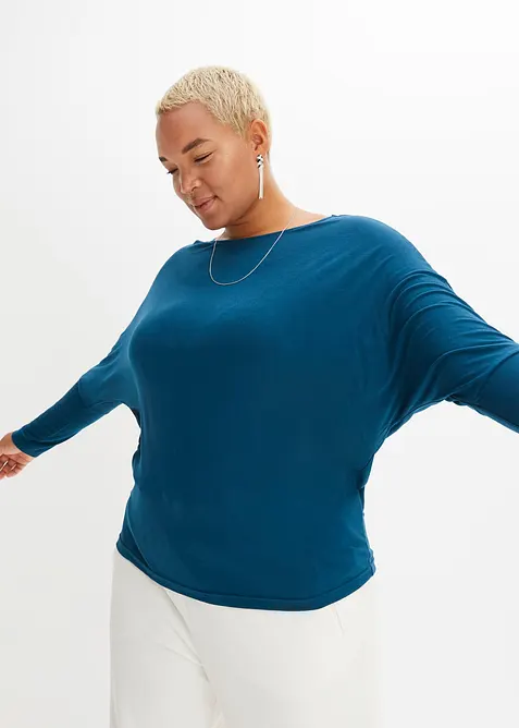 Langermet topp i myk viskosemiks, bonprix