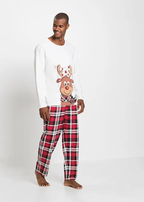 Pyjamas av 100% økologisk bomull med lange ermer, bonprix