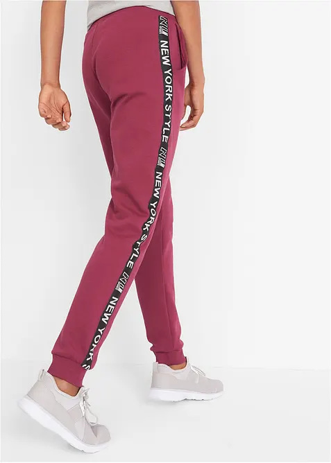 Joggebukse med elastiske kanter og statement trykk, bonprix
