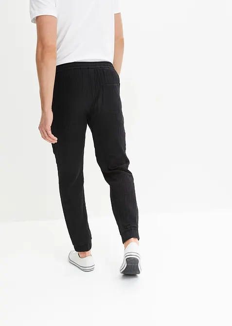 Regular Fit slip-on-bukse i 100% bomull, Tapered, bonprix