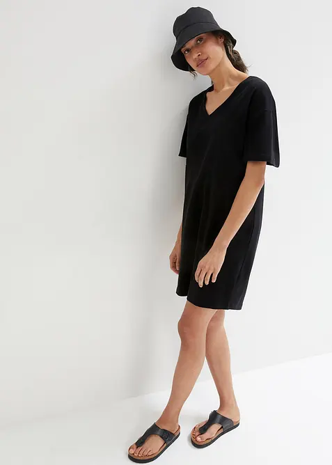 T-shirt kjole med V-utringning, oversized (2-pack), bonprix