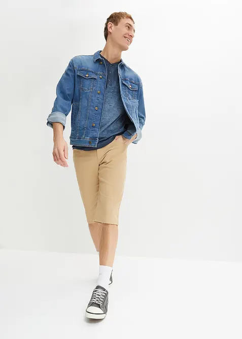 Kortermet bestefartrøye i 100% økologisk bomull i vasket look, bonprix