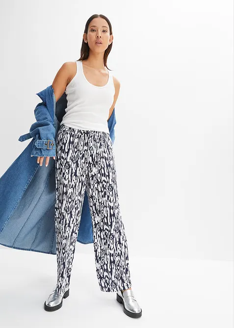 Pull on-bukse i lett viskose, bonprix