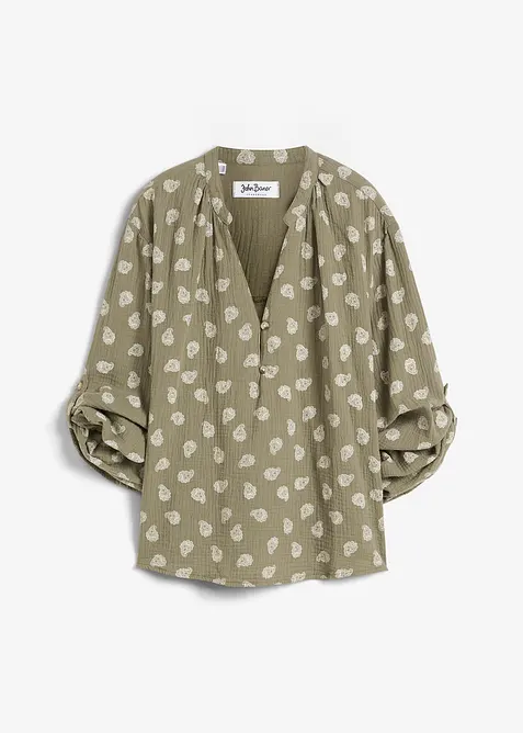 Oversized bluse i lett musselin, bonprix