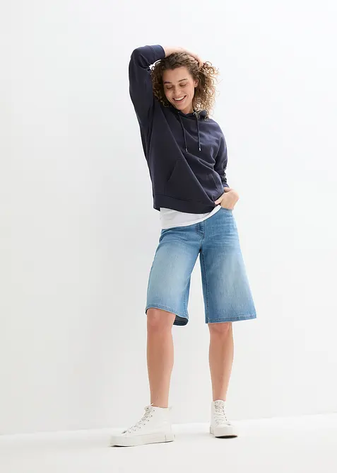 Bermudashorts i denim, High Waist, komfortlinning, bonprix