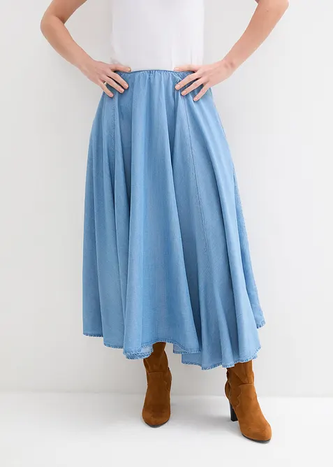 Denimskjørt, High Waist, komfortlinning, bonprix