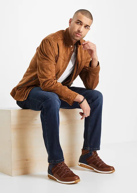 Jakke i imitert semsket skinn, bonprix