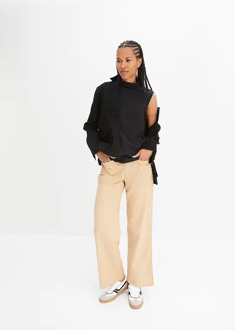 Topp med turtleneck av &oslash;kologisk bomull, bonprix