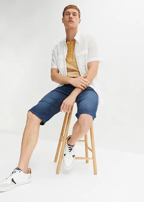 Kortermet bestefartr&oslash;ye i 100% &oslash;kologisk bomull i vasket look, bonprix