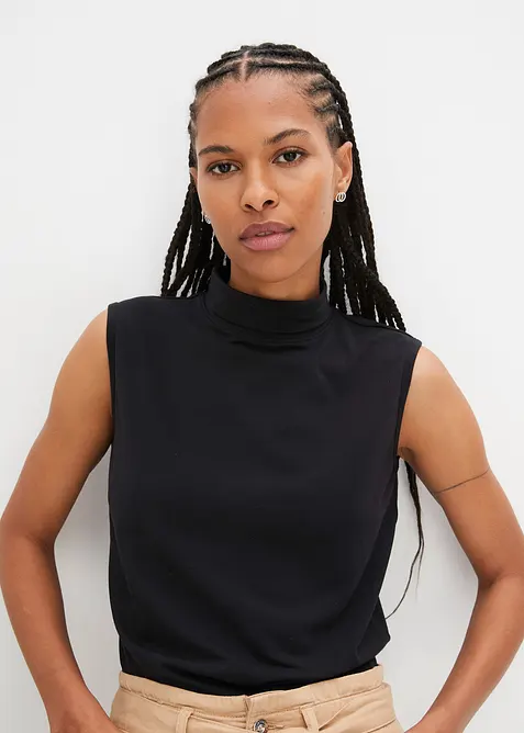 Topp med turtleneck av &oslash;kologisk bomull, bonprix