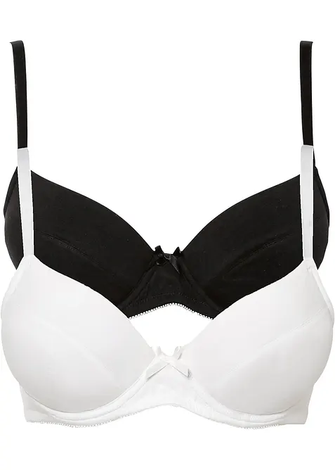 Push up-BH med spiler og økologisk bomull (2-pack), bonprix