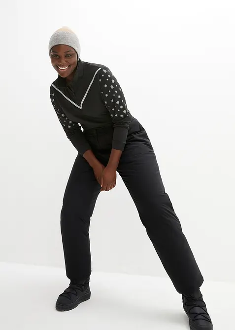 Varm bukse med fleecefôr og komfortlinning, vannavstøtende, bonprix