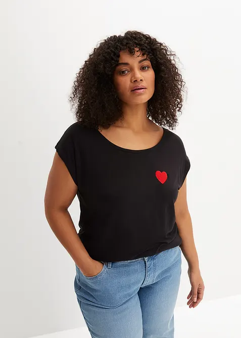 Topp i lett viskosemiks med lengre bakstykke, bonprix