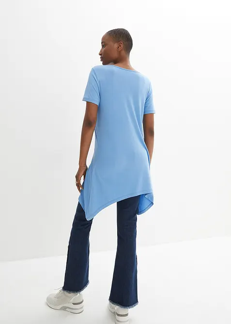 Lang topp med snipper i falden og sommerfugltrykk, bonprix