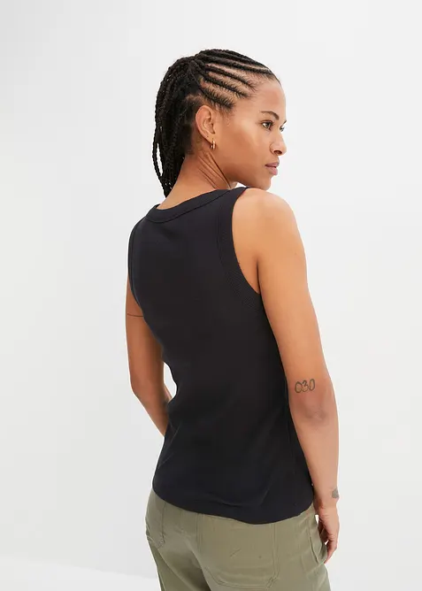 Ribbet topp i 100% økologisk bomull, bonprix