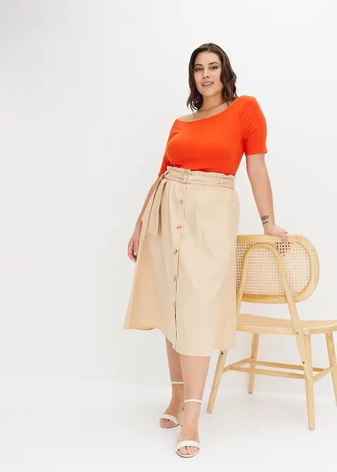 Off shoulder-topp i viskosemiks, bonprix