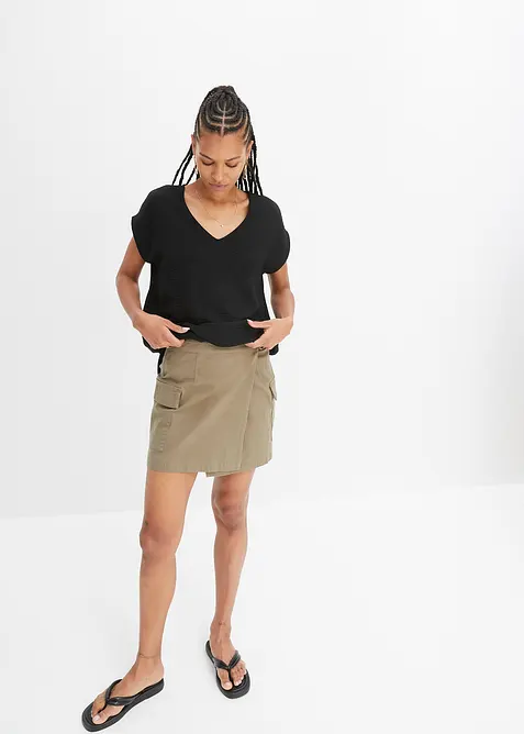 Ermel&oslash;s topp med lengre bakstykke, bonprix