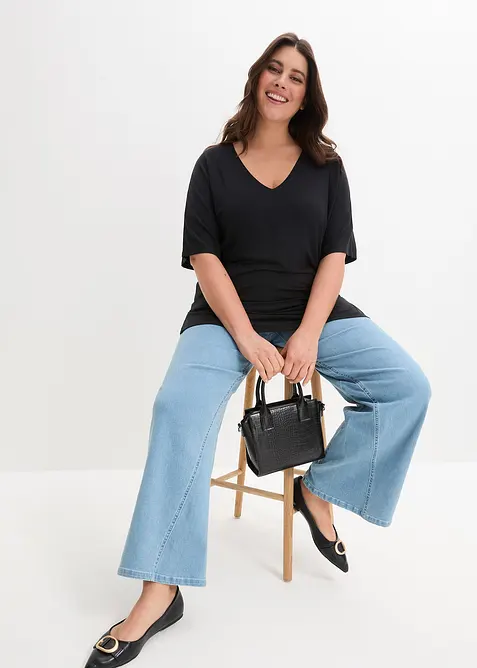 Lang topp i klimasmart viskosemiks, bonprix