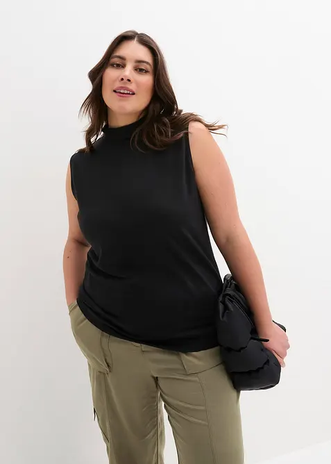 Topp med turtleneck av &oslash;kologisk bomull, bonprix