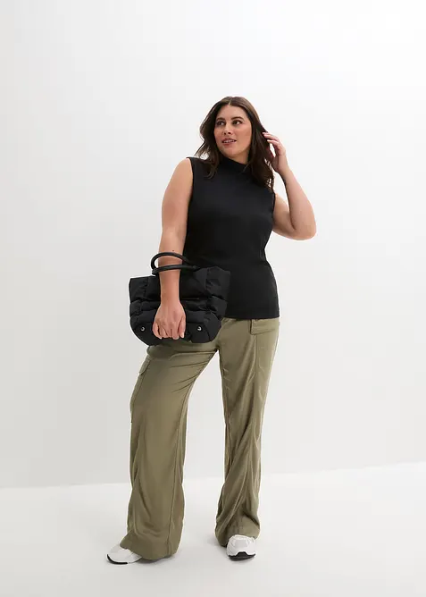 Topp med turtleneck av &oslash;kologisk bomull, bonprix