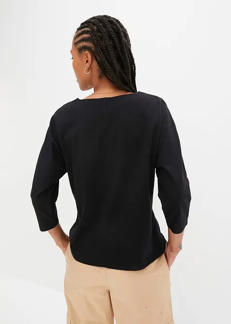 Topp av økologisk bomull, 3/4-lang arm, bonprix