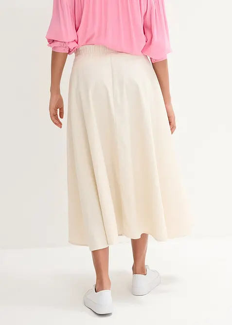 Midiskjørt i linmiks, bonprix