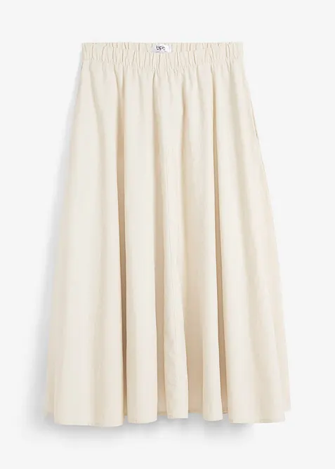 Midiskjørt i linmiks, bonprix