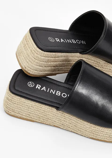 Slip-in plat&aring;sandaler i bastlook, bonprix