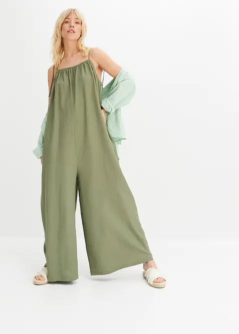 Jumpsuit i lett lin-viskose-miks, bonprix