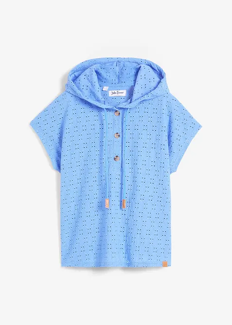 Henley-shirt med hette, bonprix