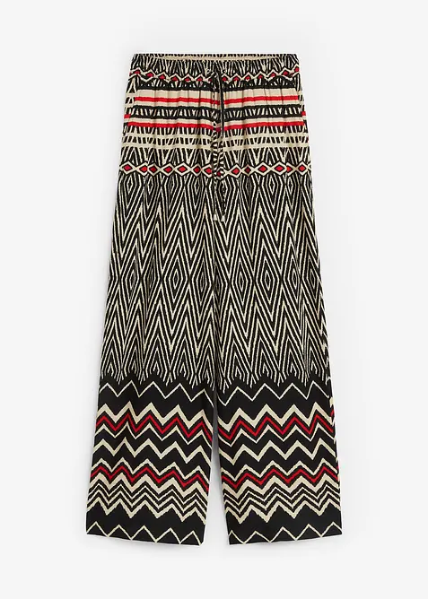 Bukse i lett viskose med vide ben, bonprix