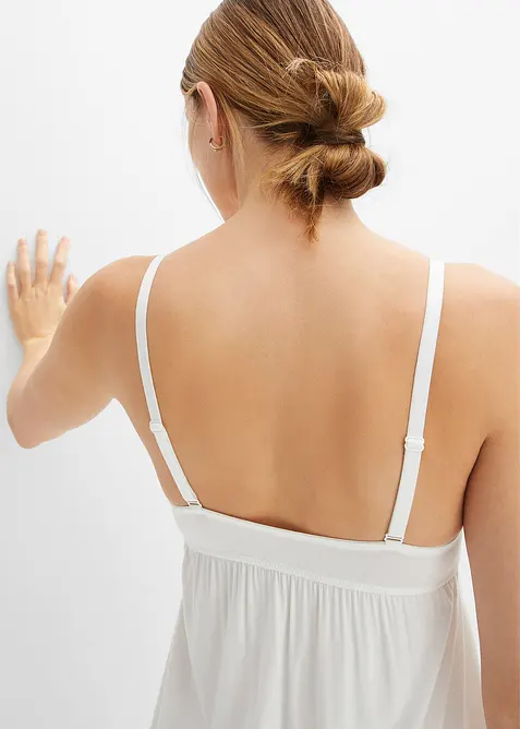 Neglisj&eacute; i viskose med nydelig hullbroderi, bonprix
