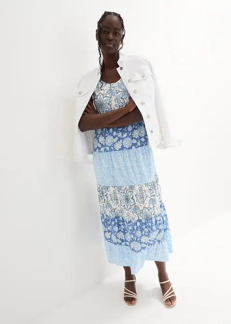 Maxikjole i bomullsjersey, bonprix