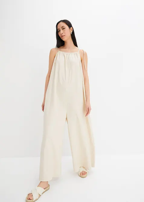 Jumpsuit i lett lin-viskose-miks, bonprix
