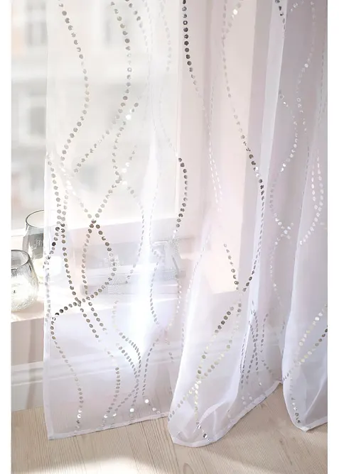 Gardin med glanstrykk (1-pack), bonprix