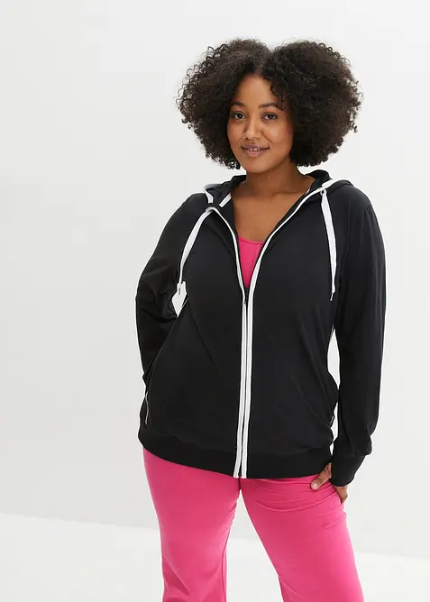 Jakke i sweatshirtmateriale med bomull og stretch, bonprix