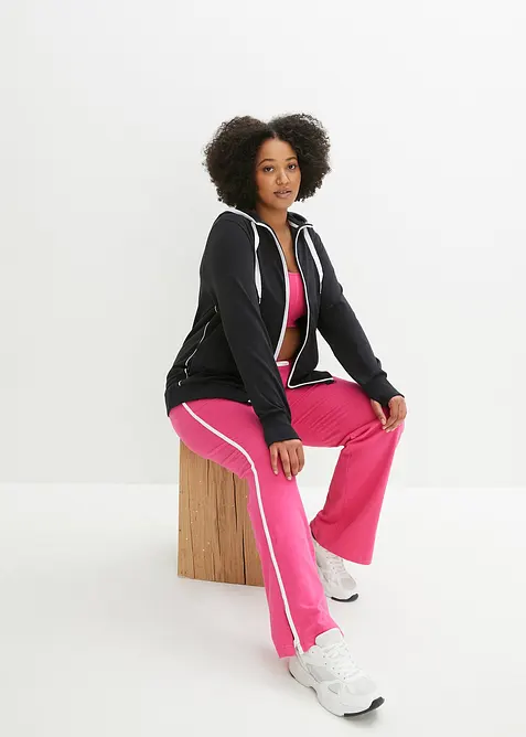 Jakke i sweatshirtmateriale med bomull og stretch, bonprix