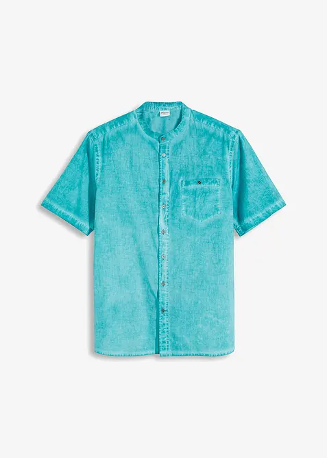 Kortermet skjorte i vasket look, bonprix