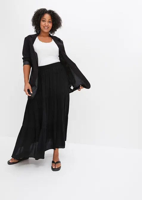 Maxi-volangskj&oslash;rt i strukturert viskosemateriale, bonprix